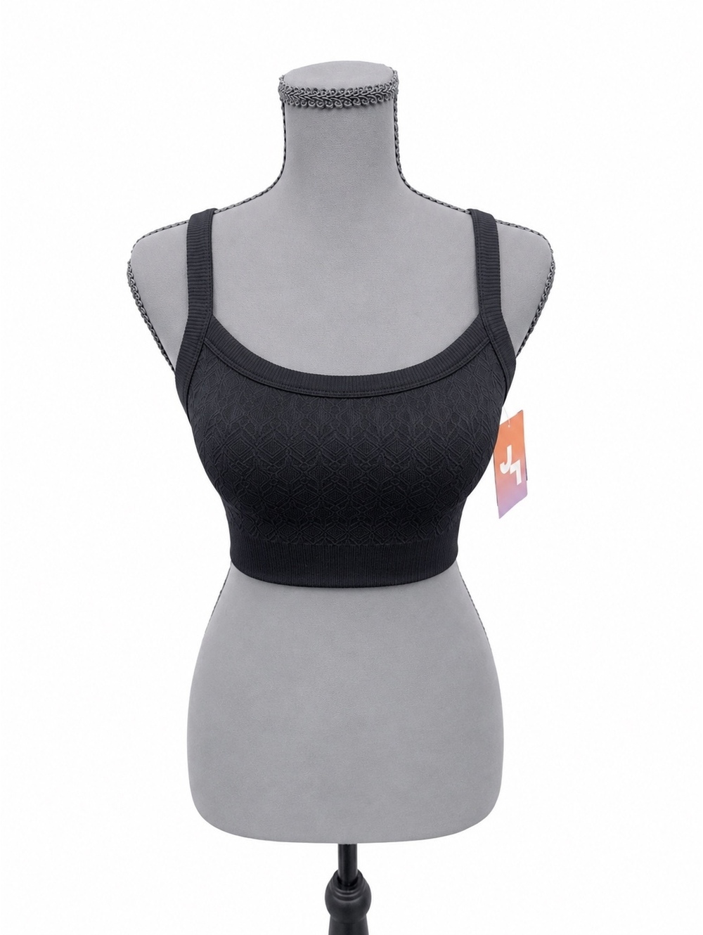 Joy Lab Black Patterned Seamless Sports Bra (XS)